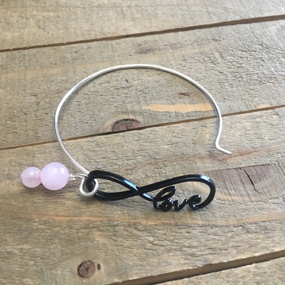 Silver Rose Quartz Love Bracelet - Picture 4 of 4
